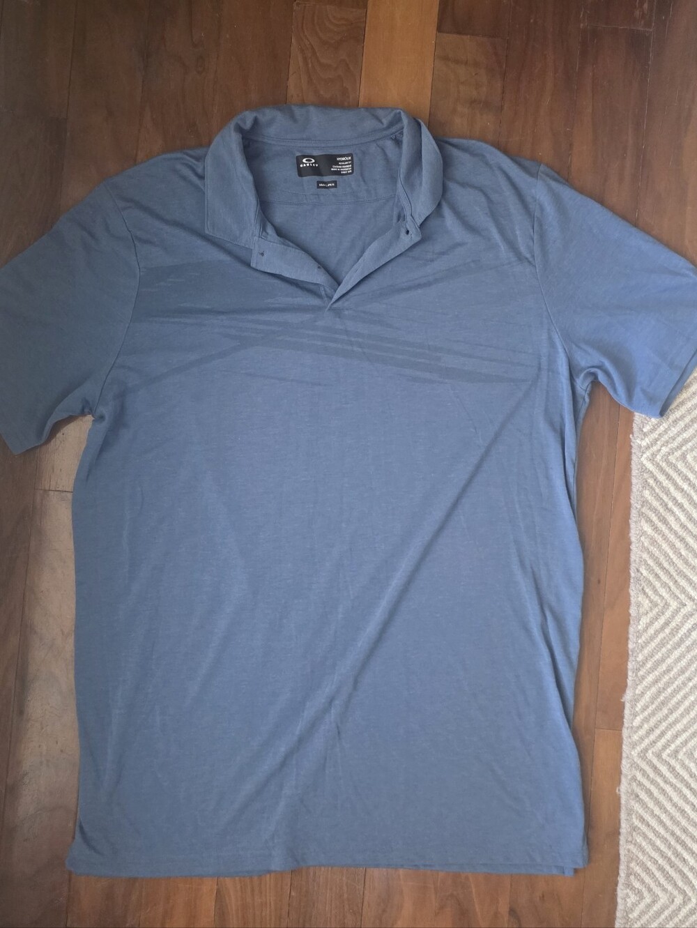 Oakley Men's Slate Blue Short-Sleeve Polo Size L